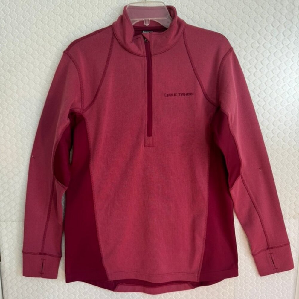 Outfitter Trading Performance 1/2 Zip Mock Neck Pullover-Lake Tahoe Logo EUC XL